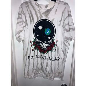 Large Gray Tie Dyed Space Your Face Grateful Dead T-Shirt